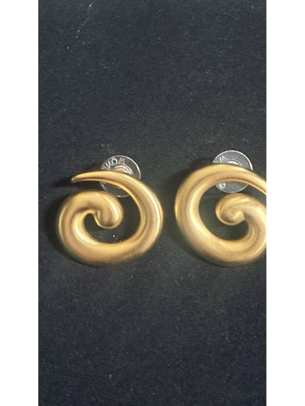 vintage monet gold tone pierced hoop earrings